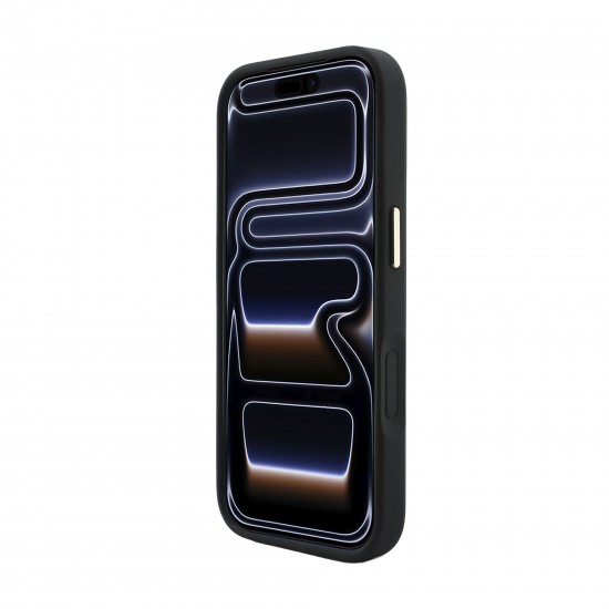 3231 GUESS HC MAGSAFE PU IP18 PRO MAX BLACK STRIPE HS PEONY 4G LOGO 