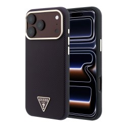 3514 GUESS HC MAGSAFE SW PU IP18 PRO MAX BURGUNDY KEVLAR TRIANGLE LOGO 