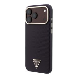 3514 GUESS HC MAGSAFE SW PU IP18 PRO MAX BURGUNDY KEVLAR TRIANGLE LOGO 