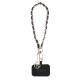 0653 GUESS HDSP PU SAFFIANO CHAIN STRAP W/ 4G CHARM BLACK