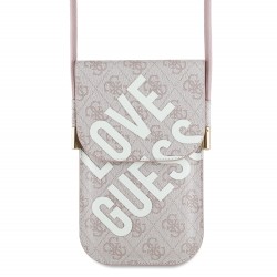 0028 GUESS WALLET LOVE GUESS PRINT ON 4G W/CORD PINK