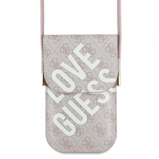 0028 GUESS WALLET LOVE GUESS PRINT ON 4G W/CORD PINK