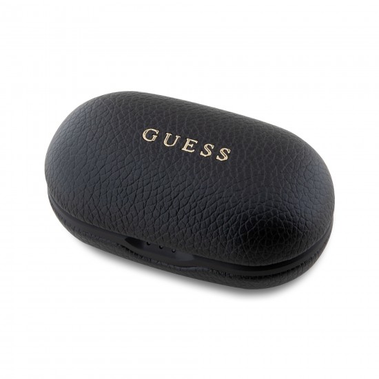 9082 GUESS TWS ENC PU GRAINED CLASSIC LOGO - BLACK