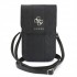 9693 GUESS PHONE POUCH PEONY PU W/ 4G & CLASSIC LOGOS STRIPE WITH STRAP BLACK