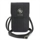 9693 GUESS PHONE POUCH PEONY PU W/ 4G & CLASSIC LOGOS STRIPE WITH STRAP BLACK
