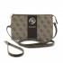 9594 GUESS PHONE POUCH 4G PU W/ROUND 4G & CLASSIC LOGOS STRIPE BROWN