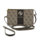 9594 GUESS PHONE POUCH 4G PU W/ROUND 4G & CLASSIC LOGOS STRIPE BROWN