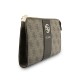 9594 GUESS PHONE POUCH 4G PU W/ROUND 4G & CLASSIC LOGOS STRIPE BROWN