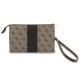 9594 GUESS PHONE POUCH 4G PU W/ROUND 4G & CLASSIC LOGOS STRIPE BROWN