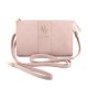 9624 GUESS PHONE POUCH PEONY PU W/4G & CLASSIC LOGOS STRIPE PINK