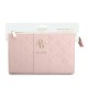 9624 GUESS PHONE POUCH PEONY PU W/4G & CLASSIC LOGOS STRIPE PINK