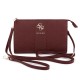 9494 GUESS PHONE POUCH PEONY PU W/4G & CLASSIC LOGOS STRIPE BURGUNDY