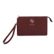 9494 GUESS PHONE POUCH PEONY PU W/4G & CLASSIC LOGOS STRIPE BURGUNDY