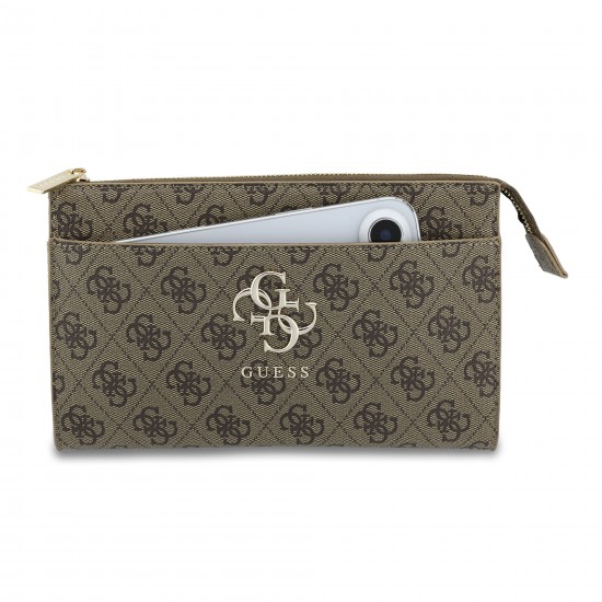9818 GUESS PHONE POUCH 4G PU BIG 4G LOGO BROWN