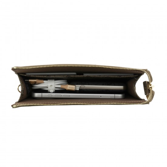 9818 GUESS PHONE POUCH 4G PU BIG 4G LOGO BROWN