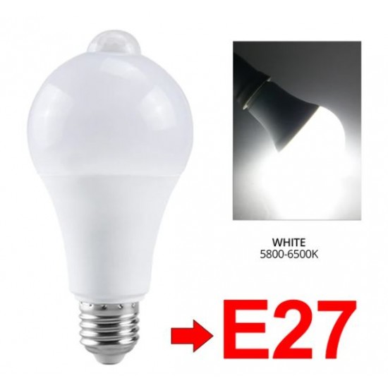 GY-020 12W PIR LED Интелигентна крушка със сензор за движение ВКЛ./ИЗКЛ. 220V 110V 12W 