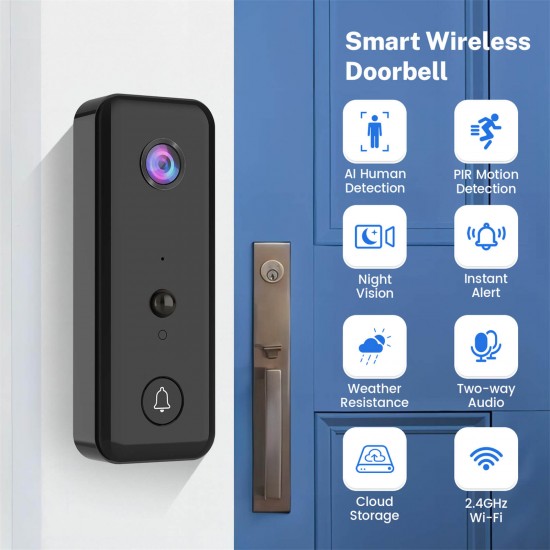 H9 Смарт видео звънец с камера 720P и нощно виждане – Aiwit