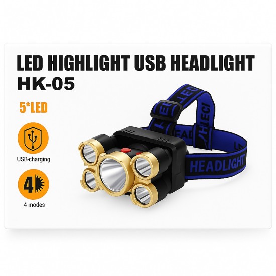 HK-05 LED челник LED, USB зареждане, 4 режима