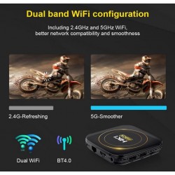 2024 HK1 RBOX H8S TV 4K HDR ULTRA HD android 13.0 TV Stick 4GB+32GB 2.4/5G Wifi 100M-LAN порт Netflix Youtube Media Player