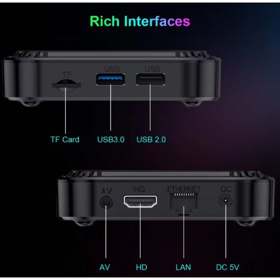 2024 HK1 RBOX K8 RGB TV 4K HDR ULTRA HD android 13.0 TV Stick 4GB+64GB 2.4/5G Wifi 100M-LAN порт Netflix Youtube Media Player