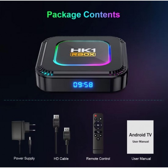 2024 HK1 RBOX K8 RGB TV 4K HDR ULTRA HD android 13.0 TV Stick 4GB+64GB 2.4/5G Wifi 100M-LAN порт Netflix Youtube Media Player