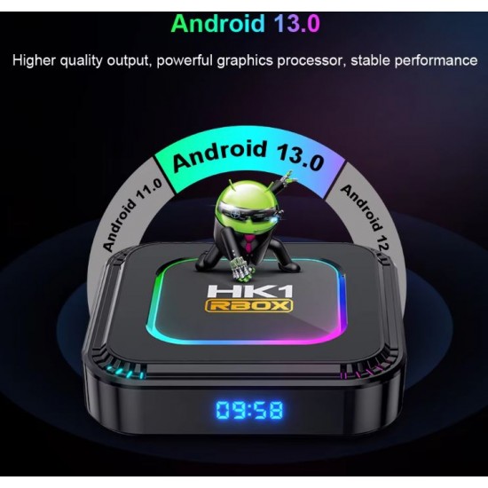 2024 HK1 RBOX K8 RGB TV 4K HDR ULTRA HD android 13.0 TV Stick 4GB+64GB 2.4/5G Wifi 100M-LAN порт Netflix Youtube Media Player