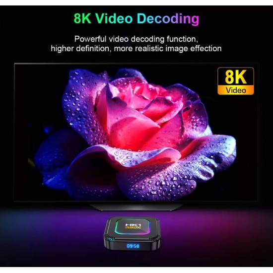 2024 HK1 RBOX K8 RGB TV 4K HDR ULTRA HD android 13.0 TV Stick 4GB+64GB 2.4/5G Wifi 100M-LAN порт Netflix Youtube Media Player