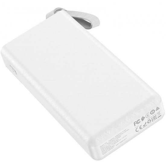HOCO J73 Преносимо зарядно 30,000mAh с LED осветление - Бял