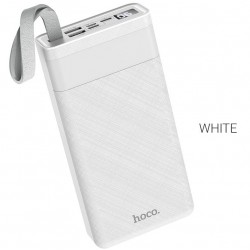 HOCO J73 Преносимо зарядно 30,000mAh с LED осветление - Бял