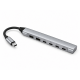 SX-167 6в1 USB-C хъб 6 в 1 с 2× USB-A и 4× USB-C OTG – алуминиев корпус