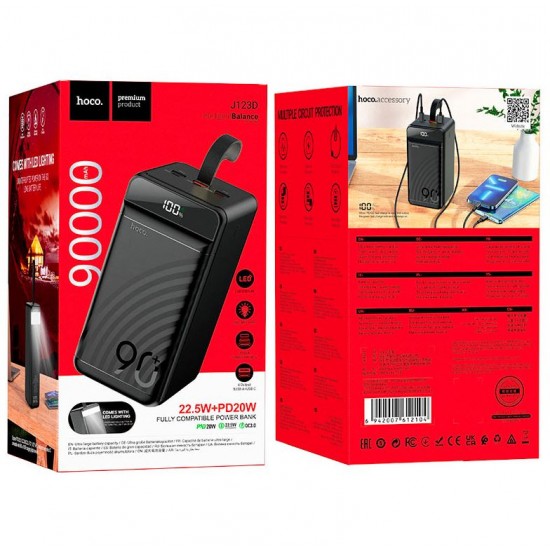 HOCO PowerBank “J123D Element” 22.5W 90,000mAh Fast 1xUSB-C 3xUSB-A 