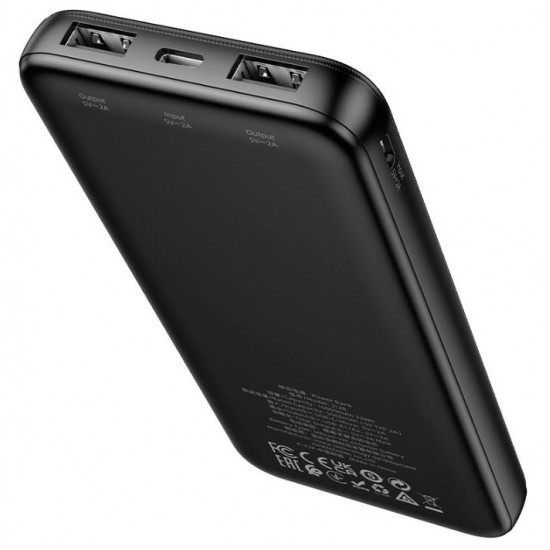 HOCO PowerBank “J128 Powerful” 10,000mAh 2xUSB-A (Черен)