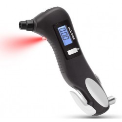 JZ-405B Цифров манометър,150PSI 5в1 LED фенерче, разбивач на прозорци, нож за колан,червена предпазна светлина и манометър за автомобил, мотоциклет