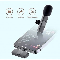 K9 Двоен (Lightning)  безжичен микрофон за всички iPhone, iPad, Mac Lightning устройства за запис|Plug and Play