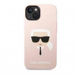 8058 Karl Lagerfeld iPhone 14 Pro Hardcase Backcover - Karl's Head - Magsafe Compatible - Pink