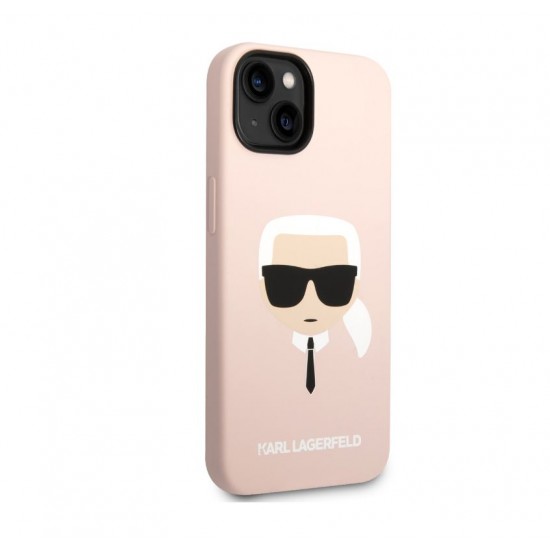 8058 Karl Lagerfeld iPhone 14 Pro Hardcase Backcover - Karl's Head - Magsafe Compatible - Pink