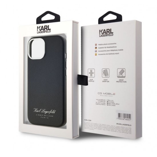 6388 Karl Lagerfeld Karl Lagerfeld iPhone 14 & 13 Back cover case - FW pu Hotel RSG - Black Back cover case