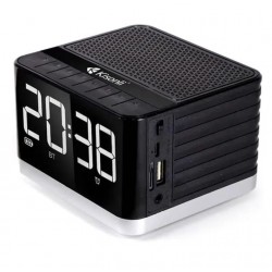 KISONLI G8 Висококачествен безжичен алармен високоговорител със светкавица, FM радио, USB, SD карта и AUX - черен