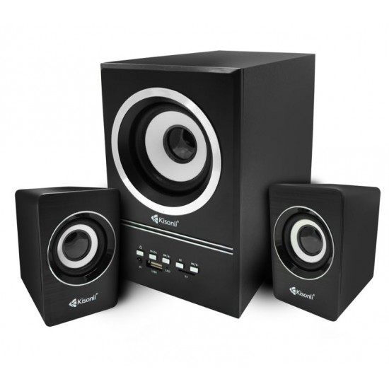 Тонколони KISONLI U-2700BT, Bluetooth, 5W+3W*2, USB, Черен