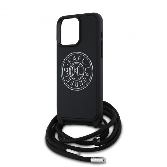8962 KARL HC 3D RUBBER CROSSBODY CORD BLACK IP15 PRO