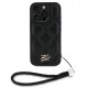 0903 KARL HC QUILTED PU INITIAL LOGO & CHAIN STRAP BLACK IP16 PRO