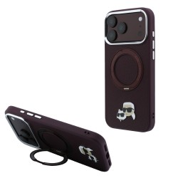 8571 KARL HC MAGSAFE IP18 PRO MAX BURGUNDY PU W/RING STAND 360 KC HEADS PIN 