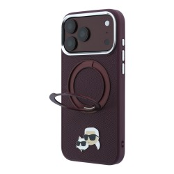 8571 KARL HC MAGSAFE IP18 PRO MAX BURGUNDY PU W/RING STAND 360 KC HEADS PIN 