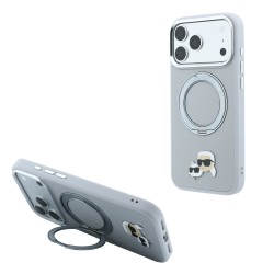 8694 KARL HC MAGSAFE IP18 PRO MAX GREY PU W/RING STAND 360 KC HEADS PIN