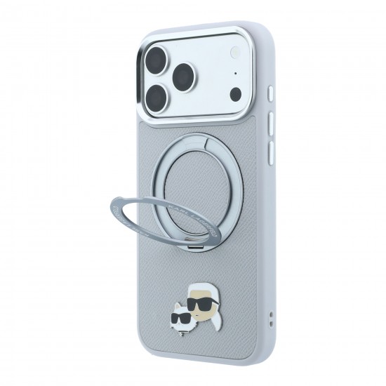 8694 KARL HC MAGSAFE IP18 PRO MAX GREY PU W/RING STAND 360 KC HEADS PIN