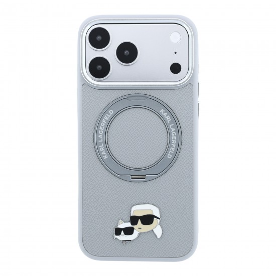 8694 KARL HC MAGSAFE IP18 PRO MAX GREY PU W/RING STAND 360 KC HEADS PIN