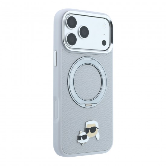 8694 KARL HC MAGSAFE IP18 PRO MAX GREY PU W/RING STAND 360 KC HEADS PIN