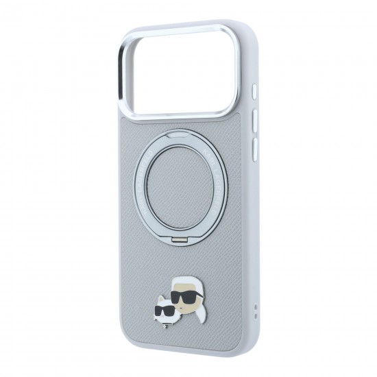 8694 KARL HC MAGSAFE IP18 PRO MAX GREY PU W/RING STAND 360 KC HEADS PIN