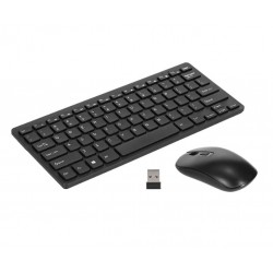KM901 2В1 Мини безжична клавиатура 2.4G с мишка - Черен
