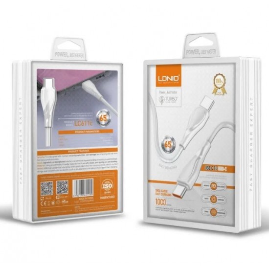 LDNIO Кабел LC611C PD 65W USB-C към USB-C 1M